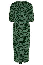Plus Size Limited Collection Green Zebra Print Maxi Dress Yours Clothing