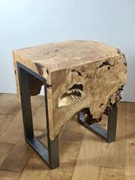 Live Edge Wood Slab Table Seat Rustic End Tables Burled Wood Live Edge Furniture