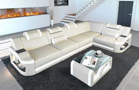 Ecksofas aus leder sind absolut edel, hochwertig und tipp: Leder Ecksofa Padua L Form Led Beleuchtung Verstellbare Kopfstutzen Kaufen Bei Pmr Handelsgesellschaft Mbh