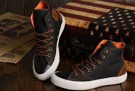 Black And Orange Converse High Tops Black And Brown Hightops With Orange Interior Sneakers Fashion Stylish Sneakers Trendy Sneakers