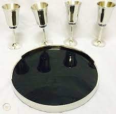 So title, once song gambino! Stunning Wine Goblet And Tray Set From Royal Selangor Pewter Gerald Benney 1694653233