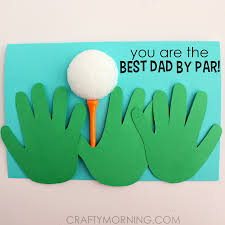 Fold a piece of blue cardstock in half. Handprint Golfer Father S Day Card For Kids To Make Crafty Morning