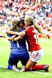 Denmark Teammates Goalkeeper Stina Lykke Petersen Nadia Nadim And Frederikke Thogersen Celebrate After The Uefa Women S Euro 20 Womens Soccer Goalkeeper Women