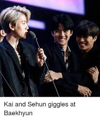 Postage pay via shopee (i'll give u the link) if need tie with … Kai And Sehun Giggles At Baekhyun Kai Meme On Me Me