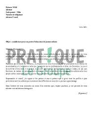 Exemple vous souhaitez postuler en tant qu'assistante maternelle. Lettre De Motivation Pour Un Emploi D Educatrice Jeunes Enfants Pratique Fr