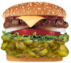 Gourmet burgers, pickled toppings, fried pickles, and a pickleback cocktail. Pickle Burger
