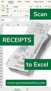 Scan Your Receipts Into Excel Microsoft Excel Tutorial Excel Tutorials Microsoft Excel Formulas