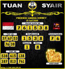 Jual Prediksi Togel Sidney 27 Juli 2020 Di Lapak Tuan Syair Bukalapak