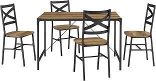 Check spelling or type a new query. Walker Edison Angle Iron Dining Table Set Of 5 Reclaimed Barnwood Bbw48ai5ro Best Buy