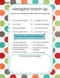 Metaphor Match Up By Mrs Yoders Classroom Teachers Pay Teachers Metaphor Metaphor Lesson Similes And Metaphors