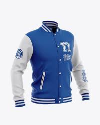 Men S Varsity Jacket Mockup Front Half Side View Baseball Bomber Jacket In Apparel Mockups On Yellow Images Object Mockups Clothing Mockup Varsity Jacket Varsity Jacket Men