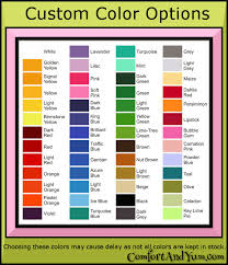 Custom Color Charts Comfort Yum