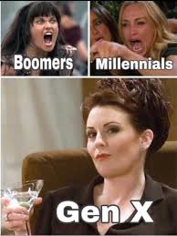 Lucy Lawless As Xena Boomers Kyle Richards And Taylor Armstrong Millennials Megan Mullally As Karen Walker Gen X Funny Boomer Memes