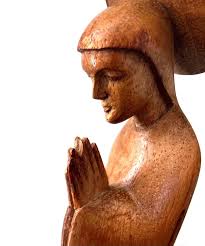 Hand Carved Wooden Madonna Statue