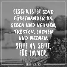 Geschwister Sind Für Einander Da Geben Und Nehmen Trösten