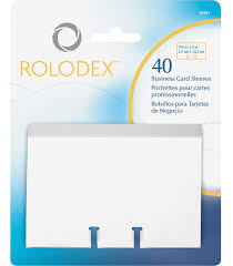Our prices on rolodex card files, cases & holders start at $3.69 and go up to $43.39. Rolodex Plastic Business Card File Sleeve Refill 2 1 2 X 4 In Clear Pack Of 40