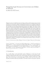 If you have a real desire to just watch the video below for andrew's story and how much it has helped him. Pdf Navigating Legal Avenues On Conversion Out Of Islam In Malaysia