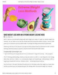Most common reason for people to opt for. Quick Weight Loss With An Extreme Weight Loss Methods By Weightlossgraph Com Issuu