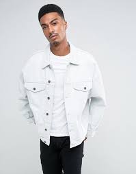 Asos Oversized Denim Jacket In Bleach Wash 28 Asos Lookastic I've been eyeing the cool girls at my university who tend to have an everyday, slightly oversize denim or corduroy (or the like) jacket that they cart around everywhere. oversized denim jacket in bleach wash