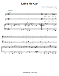 Paul mccartney performing the beatles' drive my car. Drive My Car Sheet Music Beatles Sheetmusic Free Com