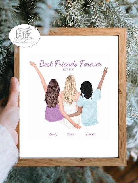 Best Friends Print - Best Friends Forever (up to Three Friends) **digital**  - Etsy