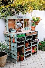 Pallet Garden Work Station Upcycle Garden Pallet Potting Bench Pallets Garden