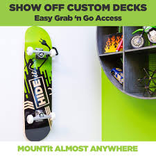 I bought 2 of these and after some careful leveling and one failed attempt with. Hideit Dskate Vertical Display Skateboard Mount Hideit Mounts