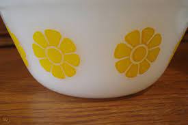 Shop with afterpay on eligible items. Vintage Yellow And Green Daisy Federal Glass Flower Mixing Bowls 1808292164