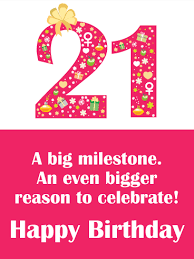 Pink Happy 21st Birthday Card Birthday Greeting Cards By Davia 21st Birthday Cards Happy 21st Birthday Cards Birthday Greeting Cards