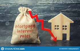 Bag With The Money And The Word Mortgage Interest Rates And