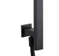 Solar Matt Black Square Adjustable Shower Riser Rail With Hand Shower