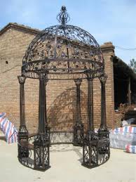 Intricate Leaf Design Cast Iron Victorian Style Garden Gazebo With Wrought Iron Domed Top 165 Tall Victorian Gazebo Garden Gazebo Gazebo