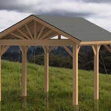 This is a large pavilion built on a sturdy 6×6 and 6×8 structure and with a gable roof. Gazebo Building Plans Gable Roof 14 20 Perfect For Hot Tubs Sandmann Specialties Drafting Design