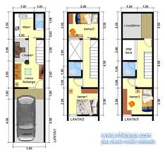 Ukuran kamar yang ideal untuk denah rumah 1 lantai 3 kamar tidur yakni semuanya sebesar 3 m x 3 m. Desain Rumah Lebar 3 Meter 3 Lantai 3 Kamar Tidur Partukang