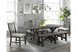 Time and precision have gone into each and every table to infuse colour and material to develop a. Elements International Saw Buck 6 Piece Rustic Dining Set With Bench Story Lee Furniture Table Chair Set With Bench
