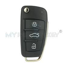 Flip Remote Car Key 8p0 837 220 D For Audi A3 Tt 2006 2007 2008 2009 2010 2011 2012 2013 433 Mhz Id48 Hu66 3 Button Remtekey Audi Audi A3 Car
