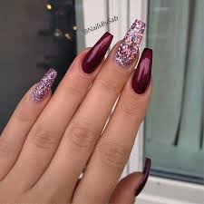 43 Beautiful Nail Art Designs For Coffin Nails Stayglam Fall Acrylic Nails Burgundy Nails Trendy Nails