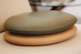 C S Round Leather Cushion Etsy Leather Cushion Cushions Round Leather