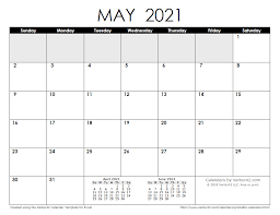2021 blank and printable word calendar template. Free Printable Calendar Printable Monthly Calendars
