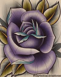 Darin Blank On Instagram Purple Rose Tattoo Tattoos Tattooed Tattooing Tatt Purple Rose Tattoos Neo Traditional Roses Traditional Tattoo Design