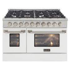 Call your lp supplier or the gas company to get the scoop. Kucht Natural Gas Range With 8 Burners Grill Griddle And Convection Oven White Stainless Steel 48 In Kng481 W Reno Depot