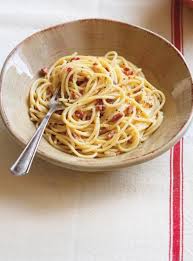 Spaghettis Au Bacon Au Piment Et Au Pecorino Pasta Alla Gricia Ricardo Recipe Bacon Pasta Recipes Pecorino Pasta Recipes