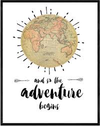 Vector typography design element for greeting cards and posters. Travel Quotemap Poster And So The Adventure Begins Dorm Adventure Quotes Adventure Quotes Tattoo And So The Adventure Begins