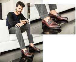 Penny Loafer Greg In Diablo Antique Dk Grey Leather Loafers Men Outfit Oxford Dress Shoes Casual Leather Shoes