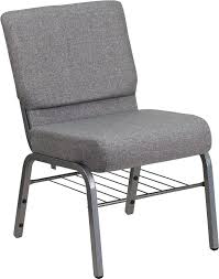 Gray Fabric Church Chair Xu Ch0221 Gy Sv Bas Gg Flash Furniture Furniture Book Racks