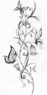 Pin By Rizma Krisma On Slideshows Butterfly With Flowers Tattoo Vine Tattoos Flower Vine Tattoos