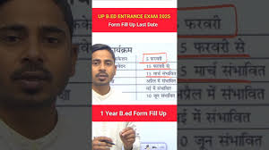 UP B.ed Entrance Exam 2025 Form Fill Up