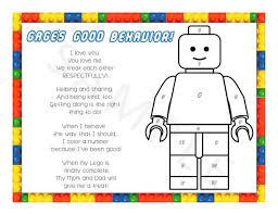 personalized lego color the number behavior chart by