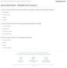 Quiz Worksheet Macbeth Act 3 Scene 3 Study Com