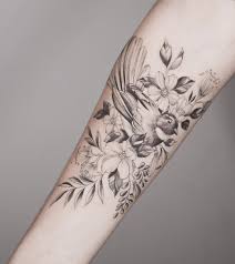 Bird And Flower Tattoo Designs Fantail And Other Nz Flowers Trying Different Ways Of Doing What I Do Flower Tattoo Shoulder Forearm Tattoos Underarm Tattoo